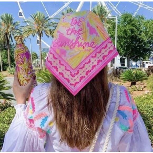 Lilly Pulitzer Be the Sunshine Scarf / Bandana GWP EUC - Picture 2 of 8